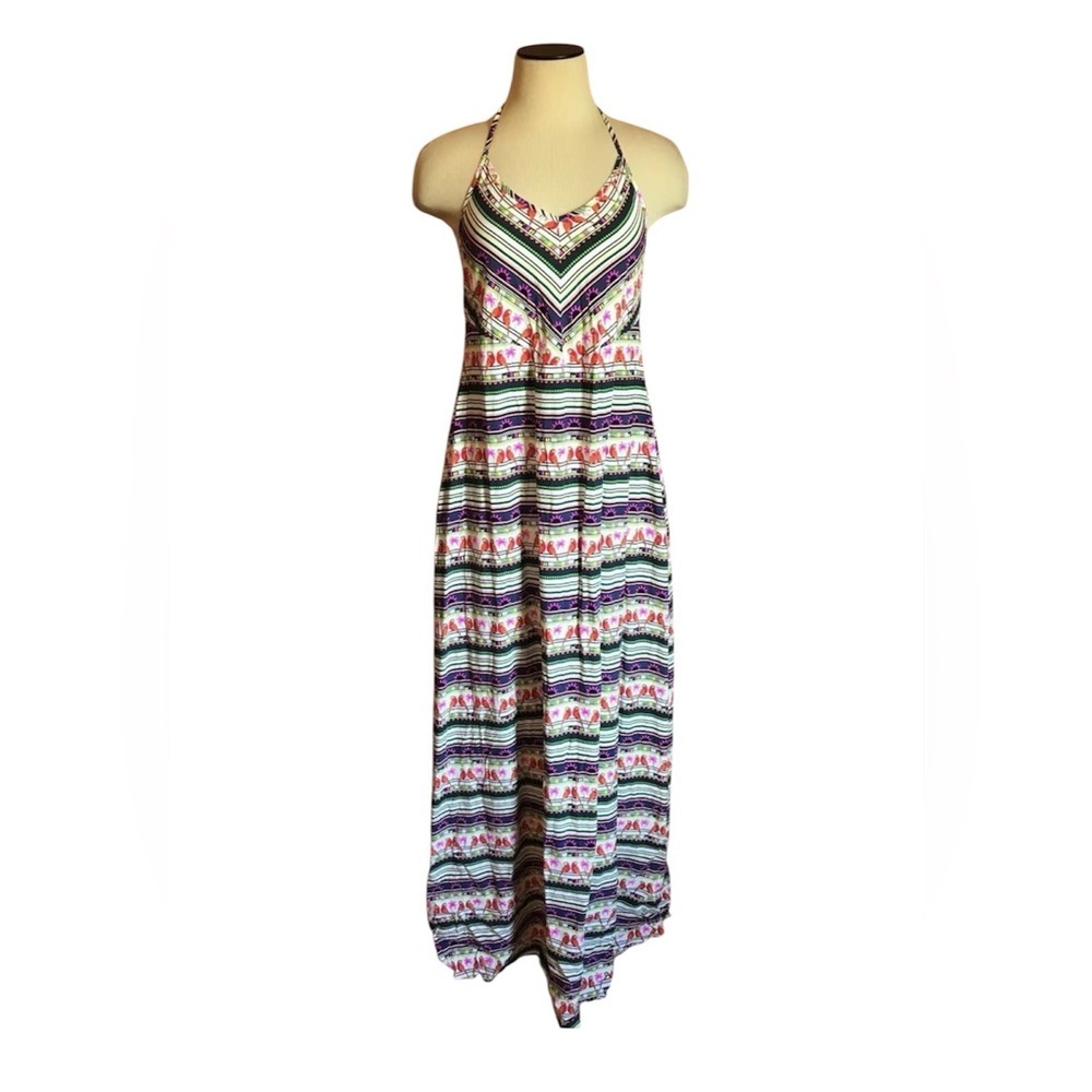 Mara Hoffman Swim Boho Tropical Maxi Dress S Parrot Print Resort Cover Up